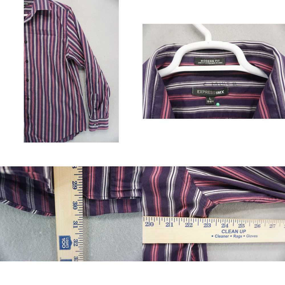 Express Express 1MX Shirt Mens L Purple Striped M… - image 4