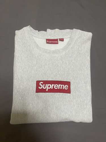 Supreme Supreme fw18 grey box logo crewneck red o… - image 1