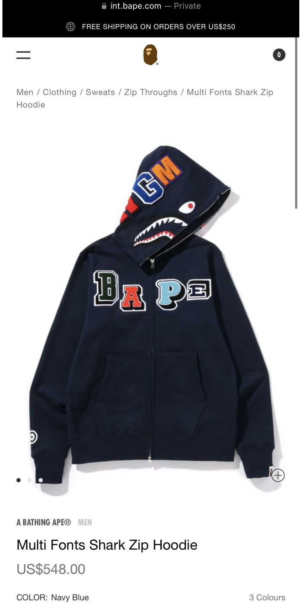 Bape Multi Fonts Shark Full Zip Hoodie - image 1