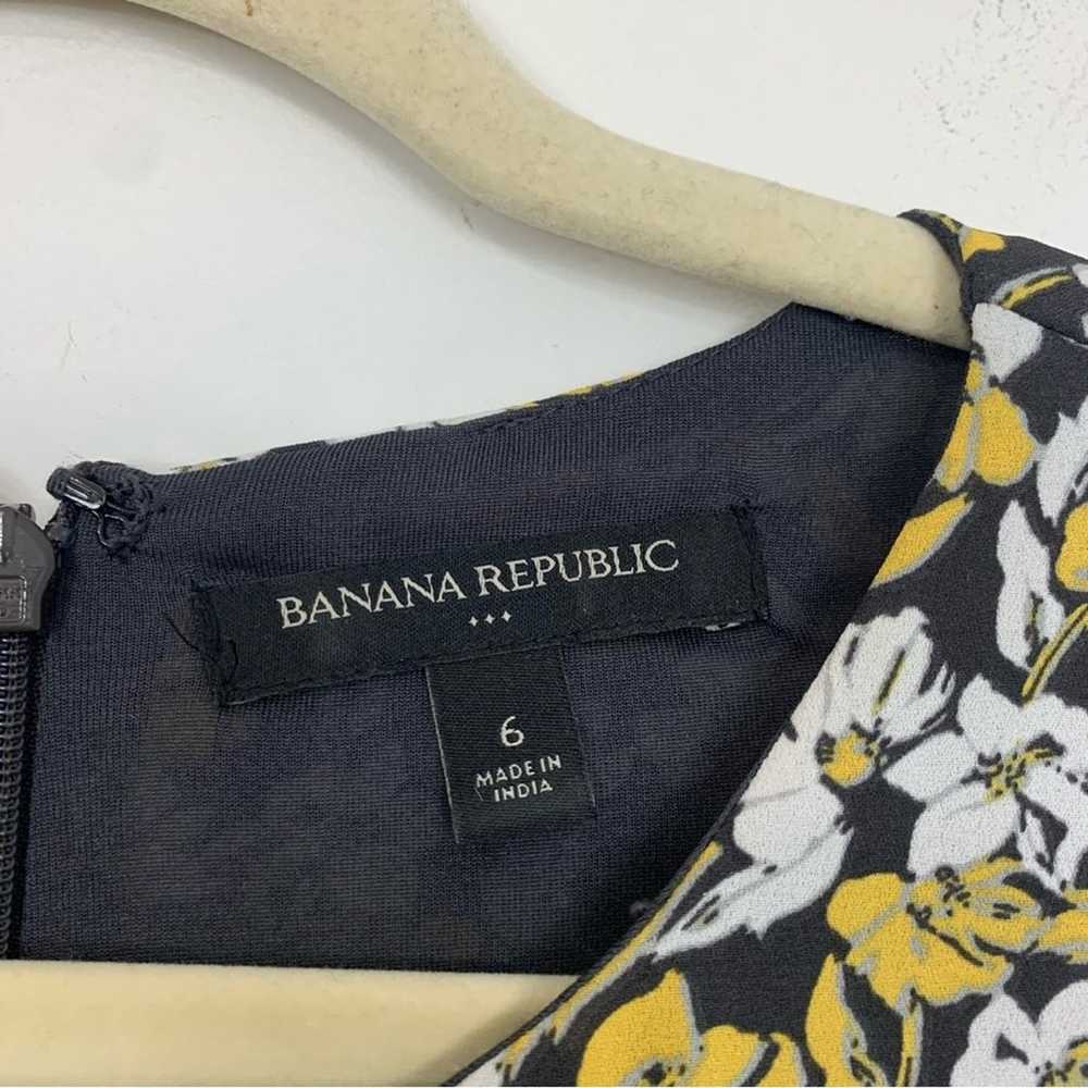 Banana Republic Fit & Flare Yellow Floral Print D… - image 2