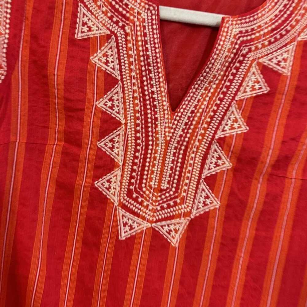 THML Embroidered Sleeveless  Size S Orange Red Bo… - image 2