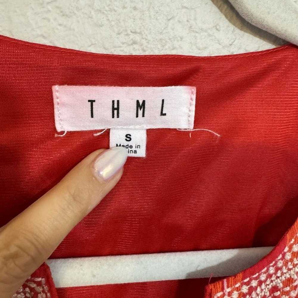 THML Embroidered Sleeveless  Size S Orange Red Bo… - image 3