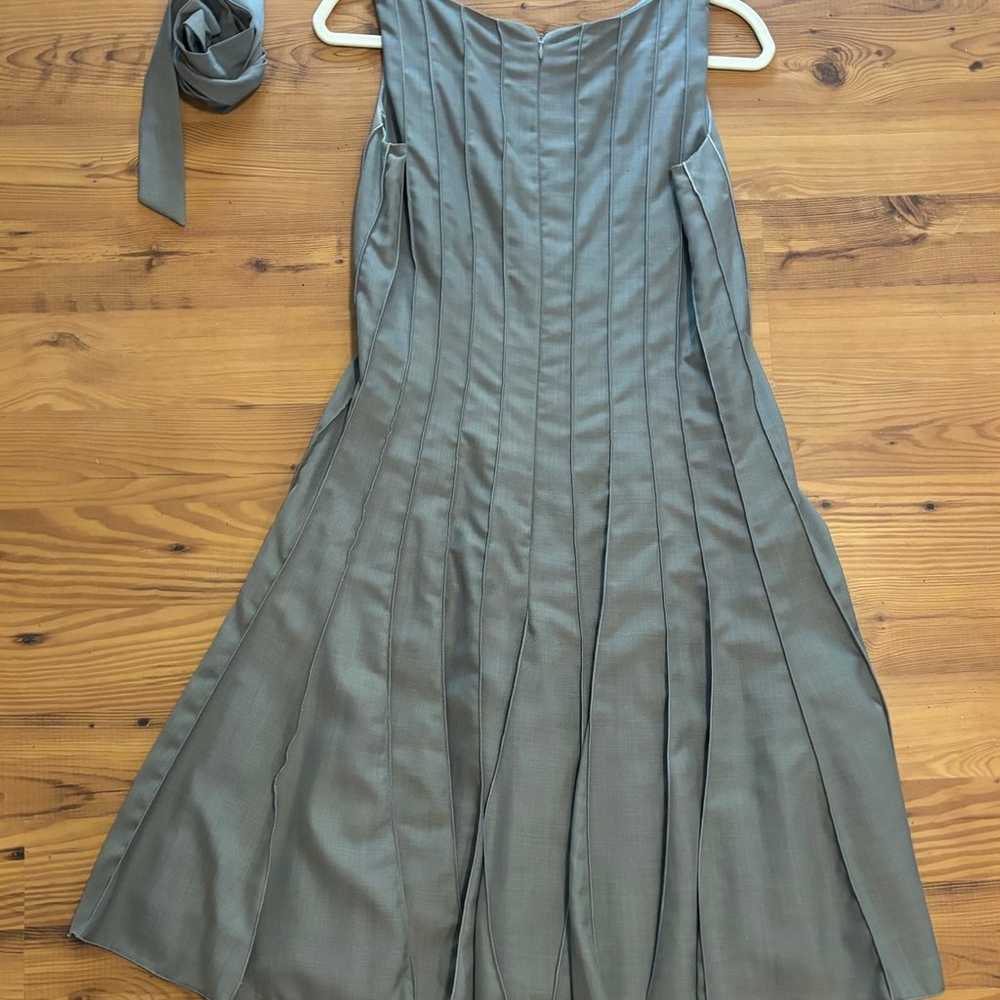 Calvin Klein Dress Pleated Sleeveless Size 6- Gray - image 2