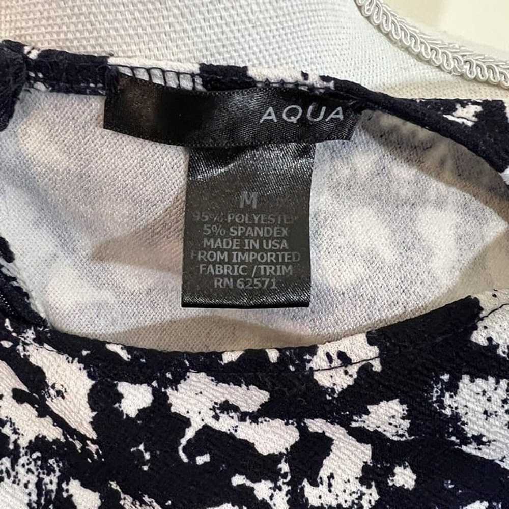 Aqua Black and White Dress Medium Fit and Flare A… - image 6