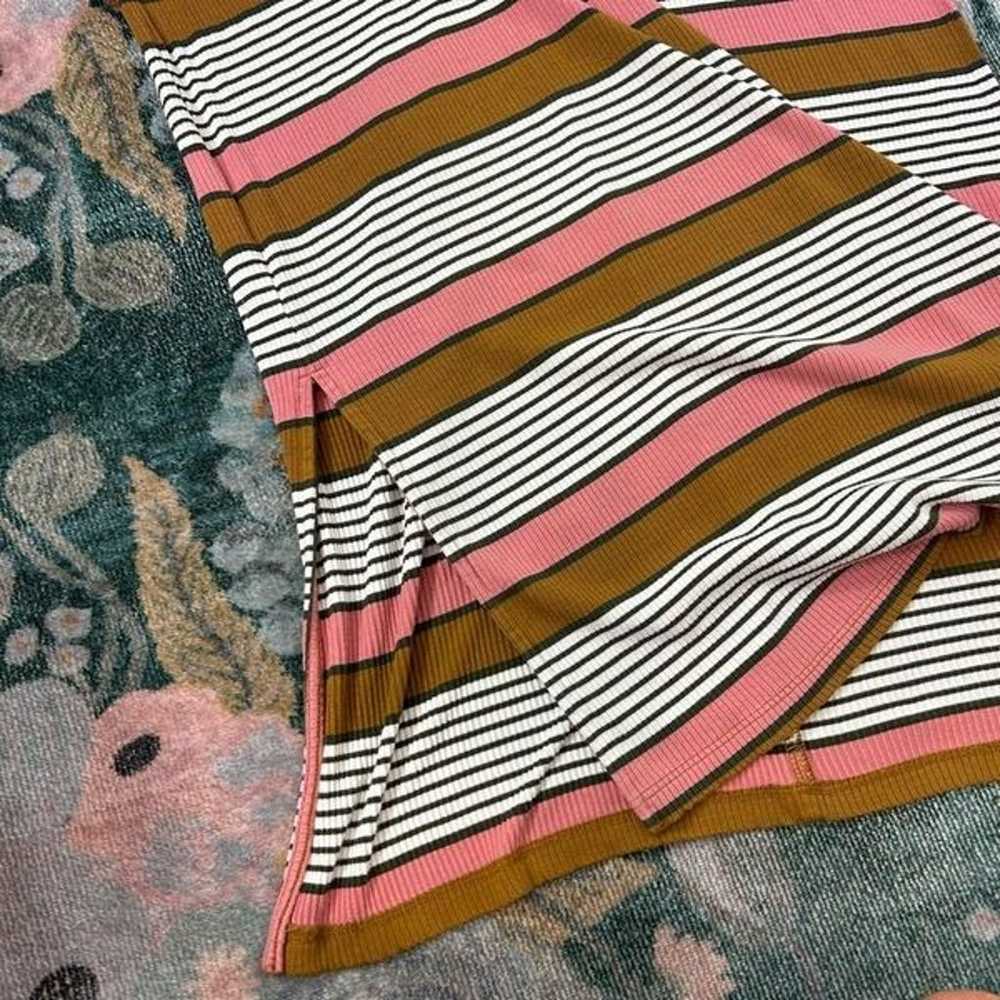 LOFT Striped Scoop Neck Ribbed Knit Midi Dress St… - image 11