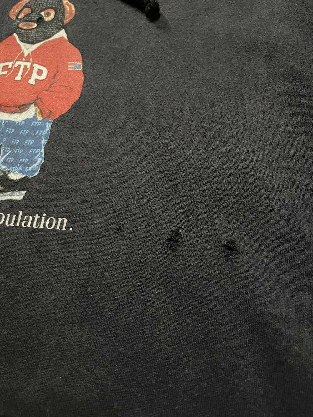 Fuck The Population FTP Bear Hoodie Navy Large - image 4