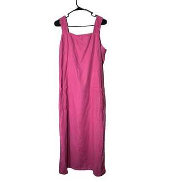 Vintage Liz Claiborne Pink Linen Blend Maxi Dress 
