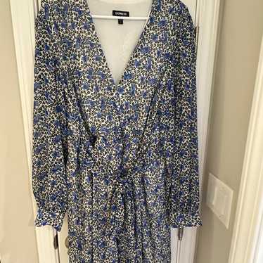 Blue floral women’s dress from Express XL - image 1