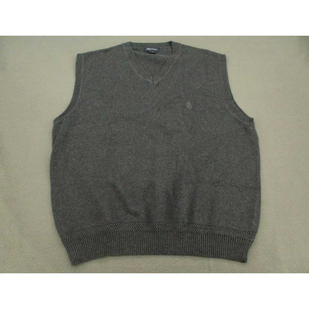 Nautica Nautica Sweater Vest Adult Large Gray V-N… - image 1