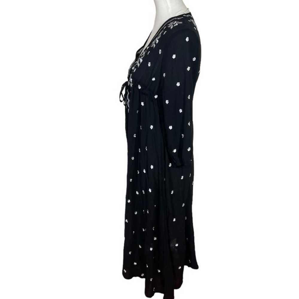 Cellabie Black Gauze Boho Midi / Maxi Dress with … - image 4