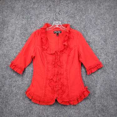Vintage Gretty Zueger Top Womens S Small Red Blou… - image 1
