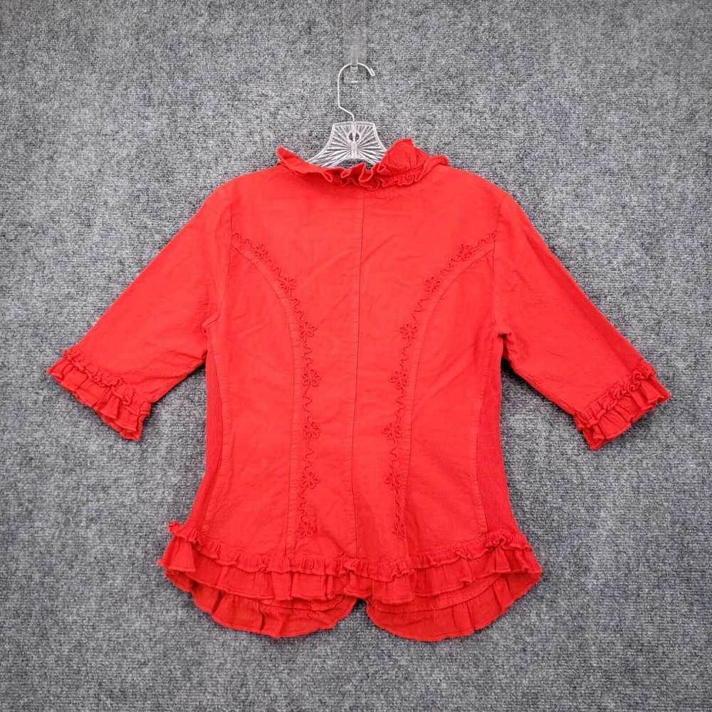 Vintage Gretty Zueger Top Womens S Small Red Blou… - image 2