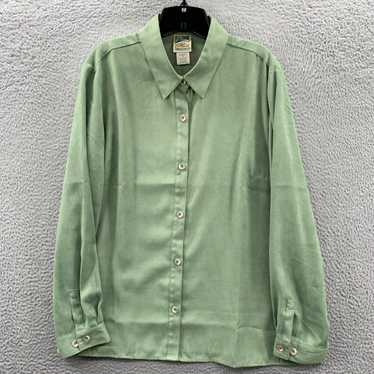 Vintage TRAVELSMITH Shirt Womens XL Button Up Blou