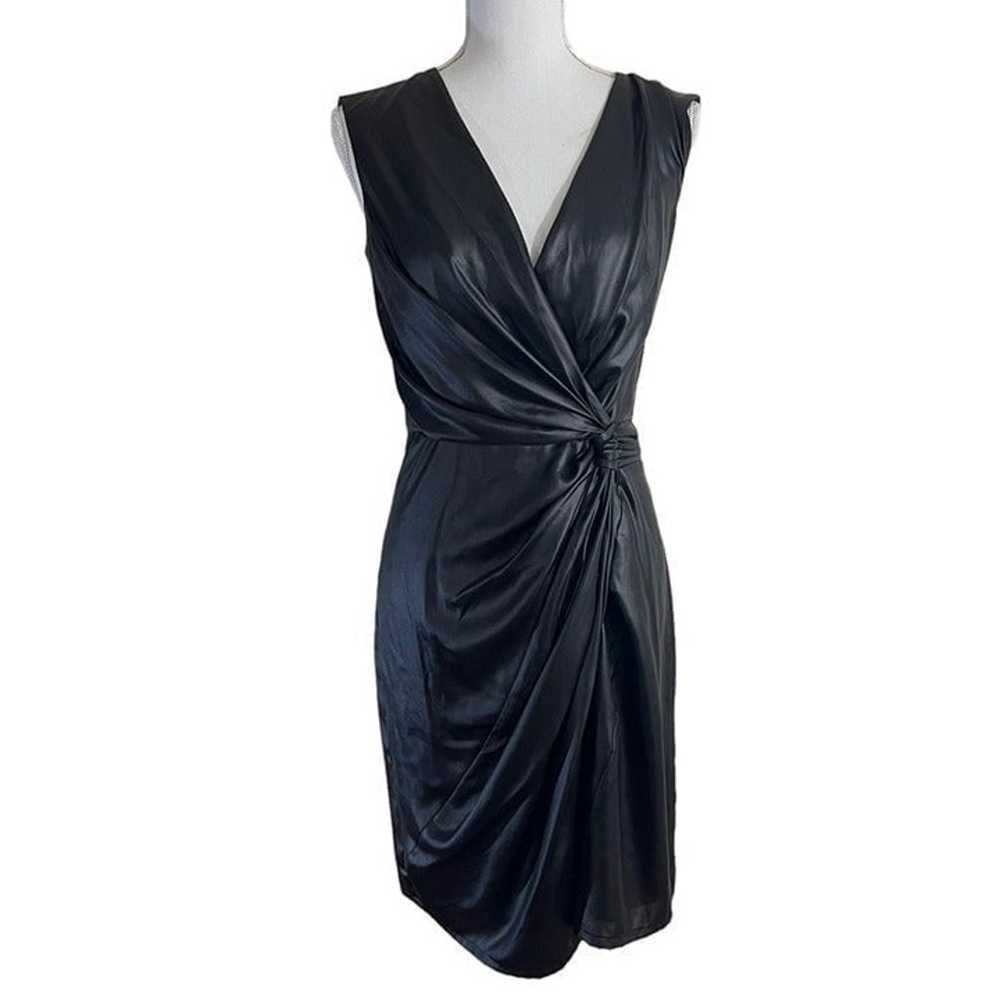 French Connection Black Satin Dress Size 4 Draped… - image 1