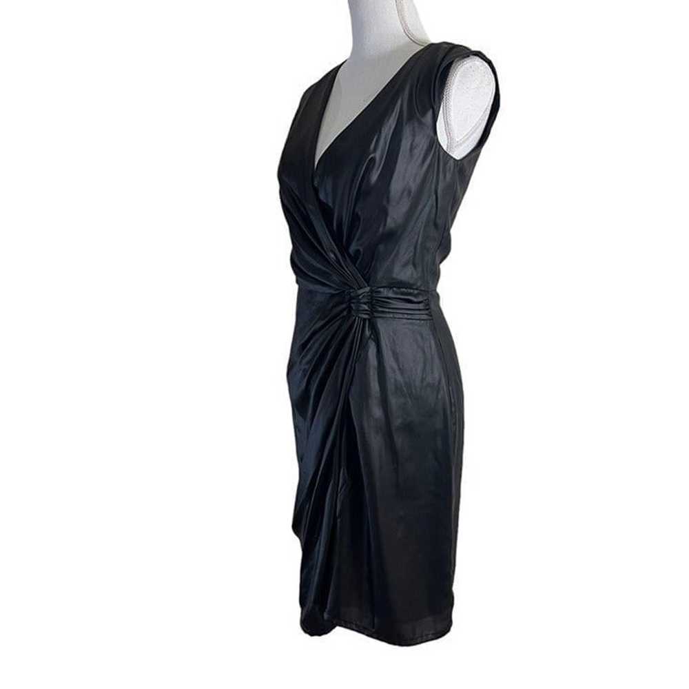 French Connection Black Satin Dress Size 4 Draped… - image 2