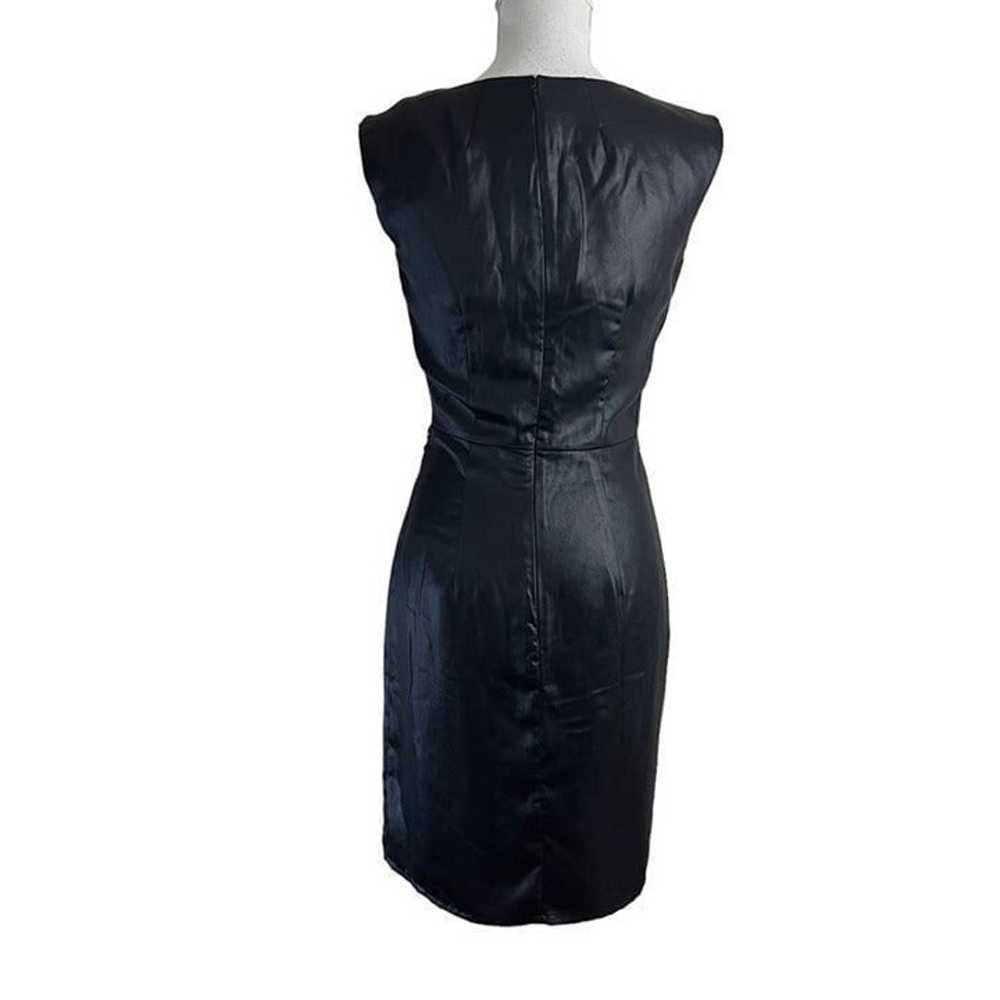 French Connection Black Satin Dress Size 4 Draped… - image 3