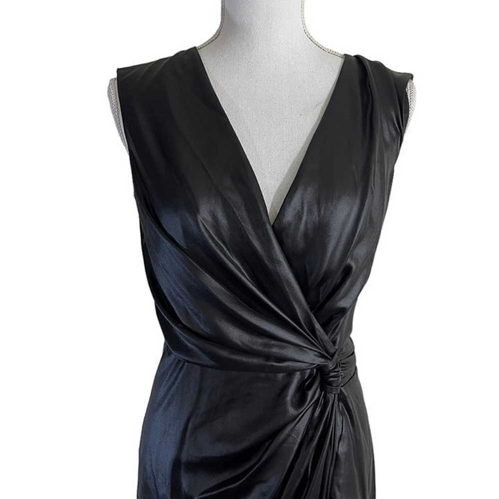 French Connection Black Satin Dress Size 4 Draped… - image 4