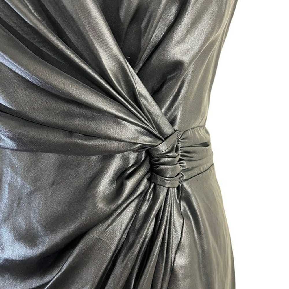 French Connection Black Satin Dress Size 4 Draped… - image 5