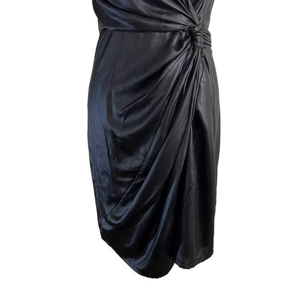 French Connection Black Satin Dress Size 4 Draped… - image 6