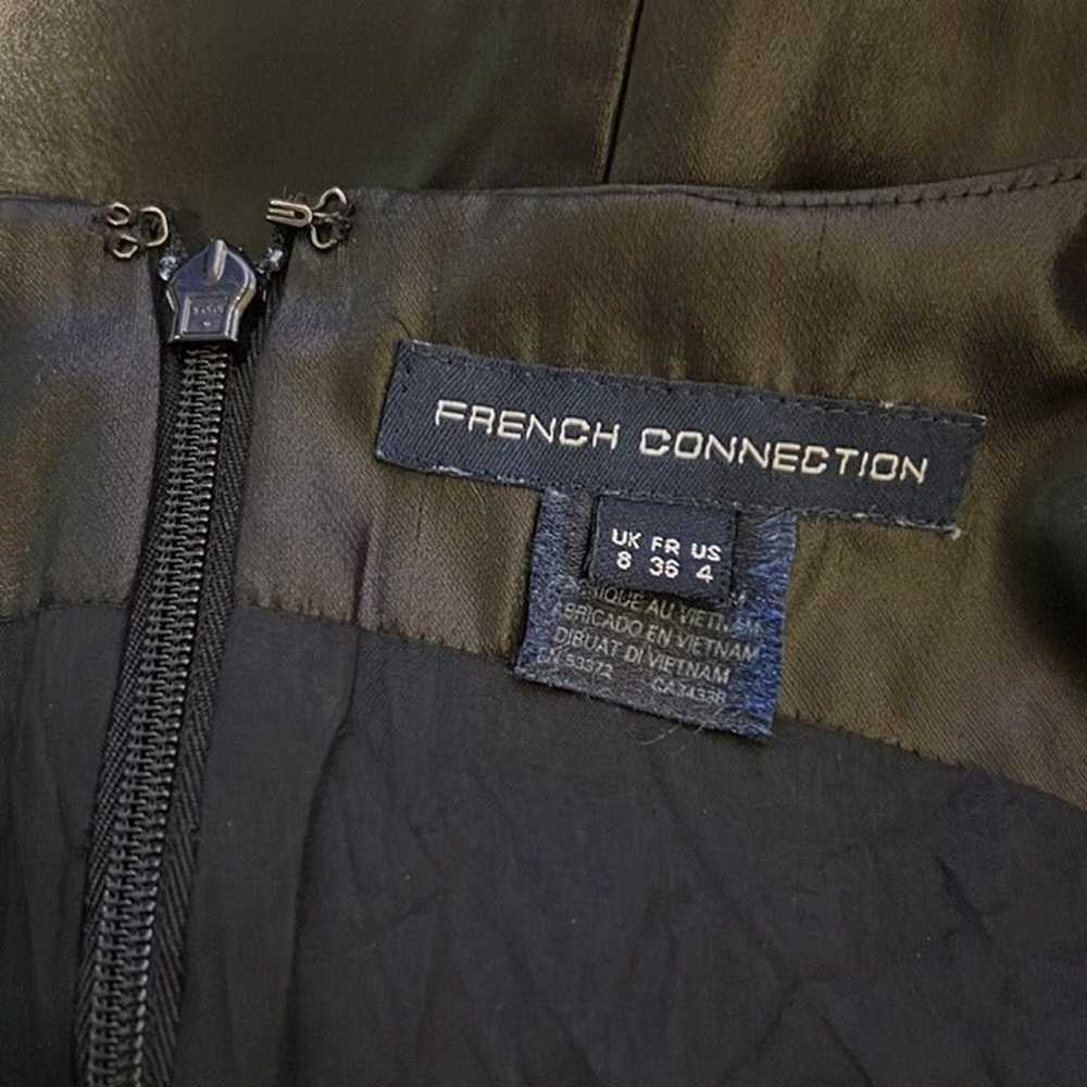 French Connection Black Satin Dress Size 4 Draped… - image 9
