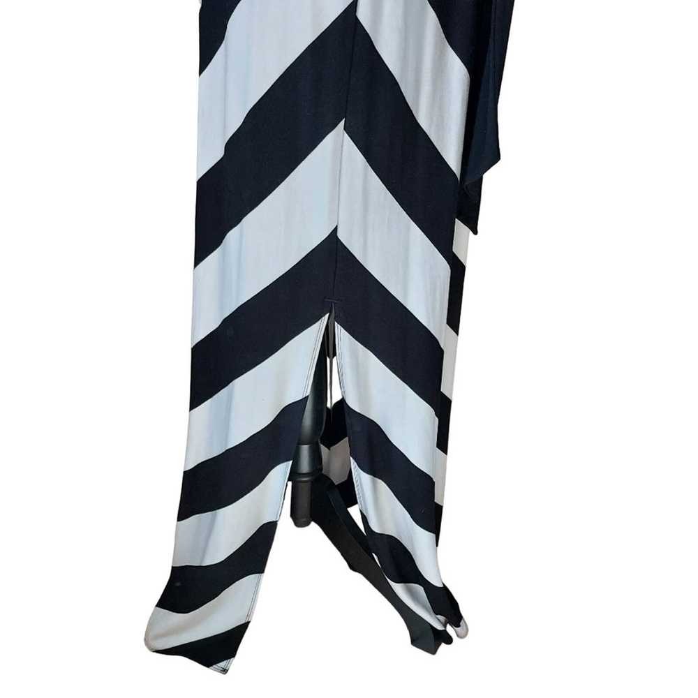 WHBM Black White Diagonal Stripe Belted Long Tank… - image 8