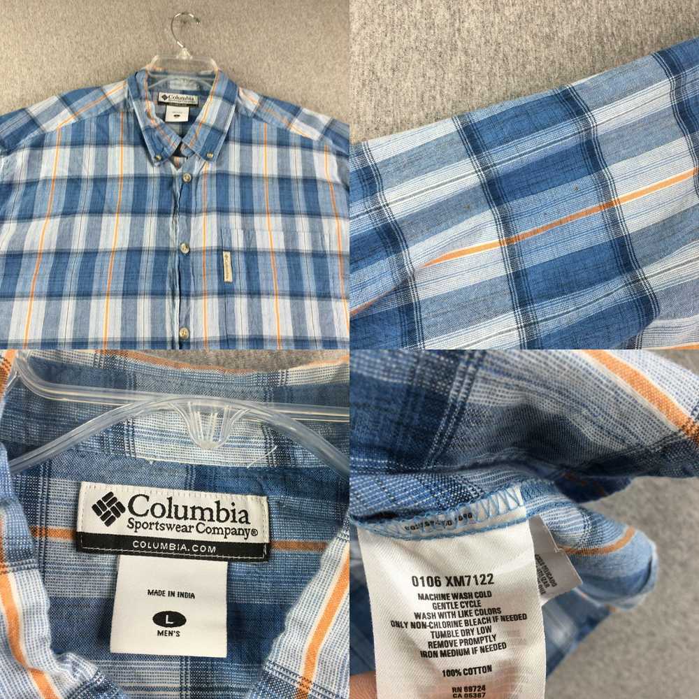 Vintage Columbia Shirt Mens L Button Up Plaid Sho… - image 4