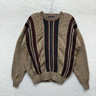 Vintage 80s 90s Vintage Striped Grandpa Sweater M 