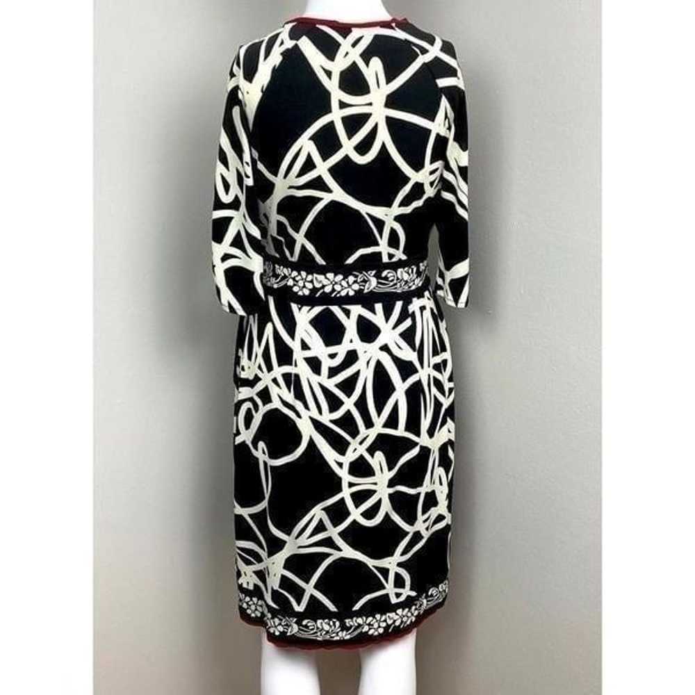 Donna Morgan Faux Wrap Midi Dress Womens 6 Black … - image 3