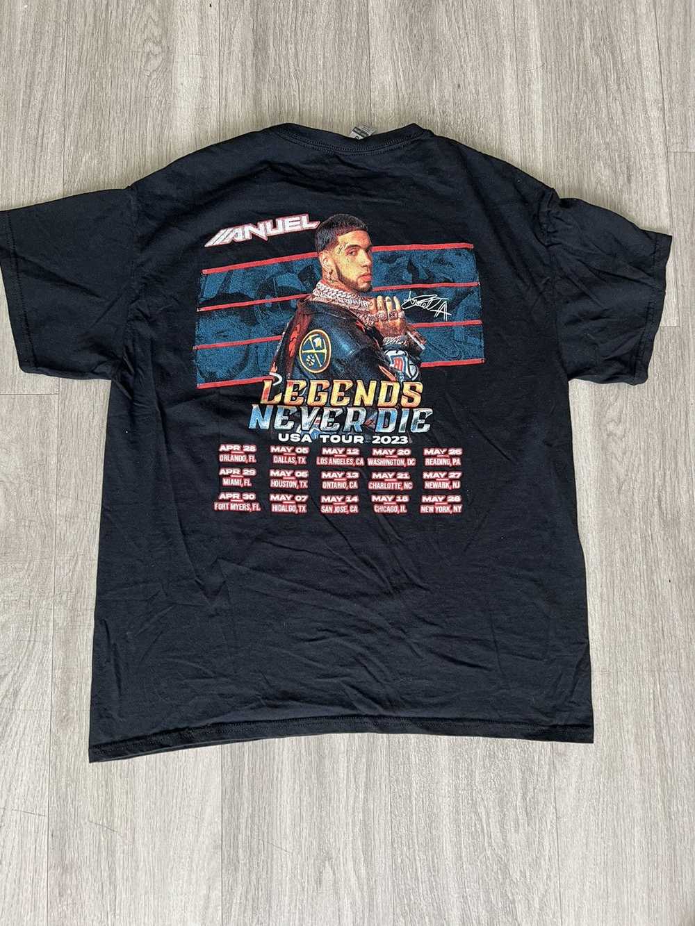 Gildan × Tour Tee ANUEL legends never die tour sh… - image 3