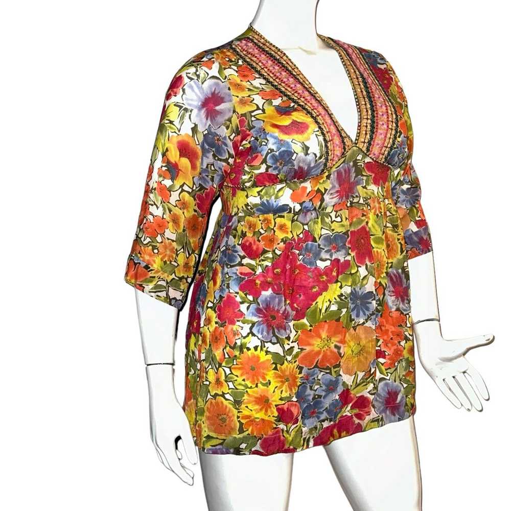 Johnny Was Johnny Was multicolor floral tunic blo… - image 2