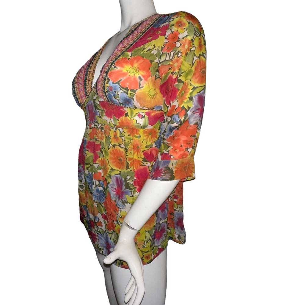 Johnny Was Johnny Was multicolor floral tunic blo… - image 3