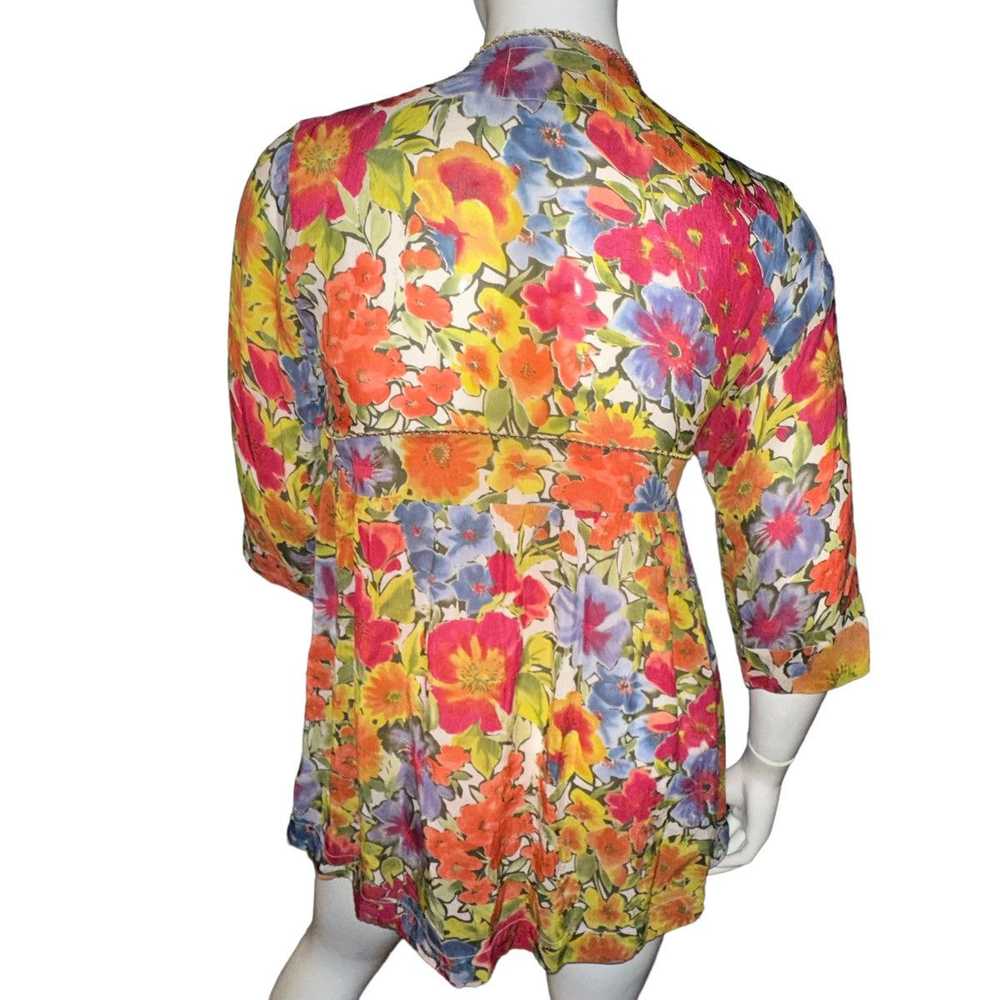 Johnny Was Johnny Was multicolor floral tunic blo… - image 4