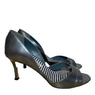 Other Manolo Blahnik Peep Toe Pumps Leather Strip… - image 1