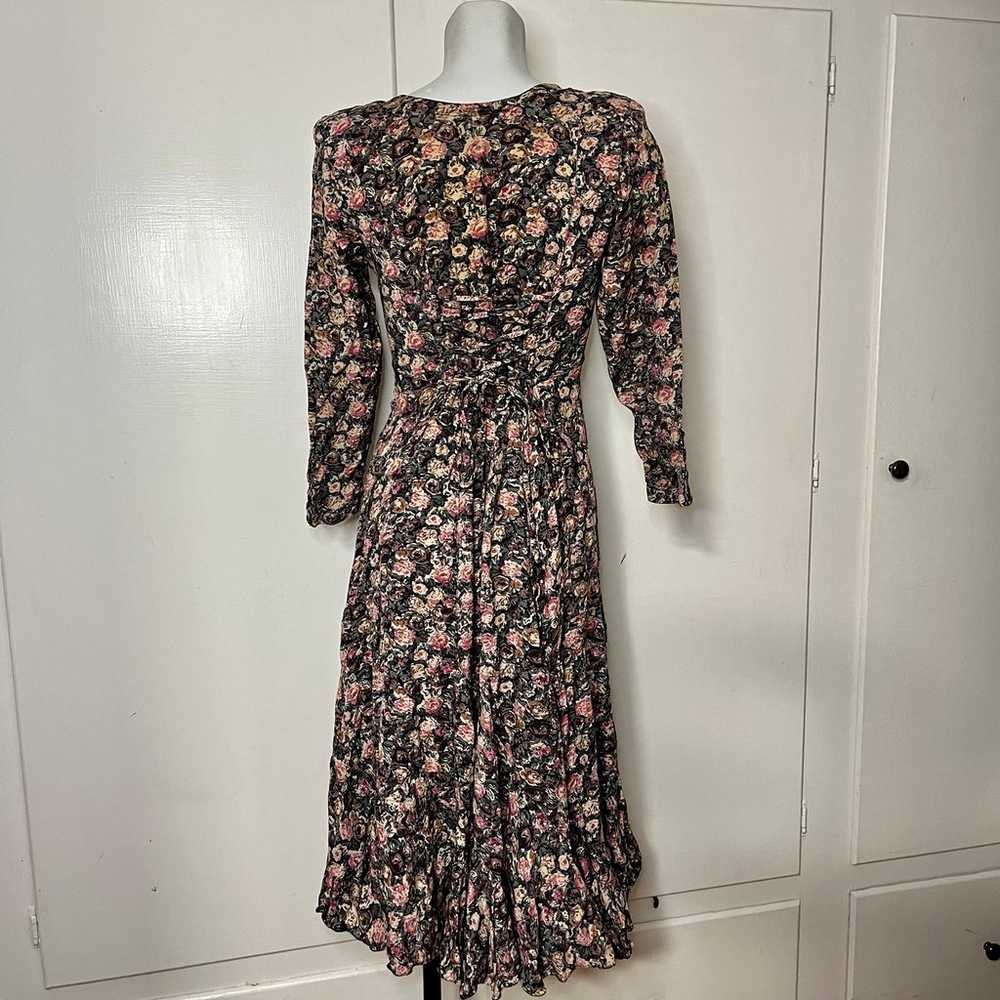 Vintage 90s Starina Floral Long Sleeve Rayon Midi… - image 6