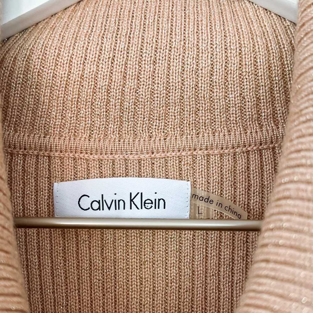 Calvin Klein Pink Metallic Cowl Neck Sweater Dres… - image 2