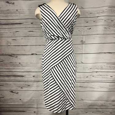 WHBM White/Black Stripe Midi Dress