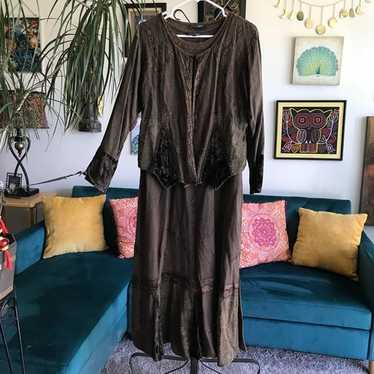 L' POGEE size M Cocoa Brown 2 Pc Renfair Witchy G… - image 1