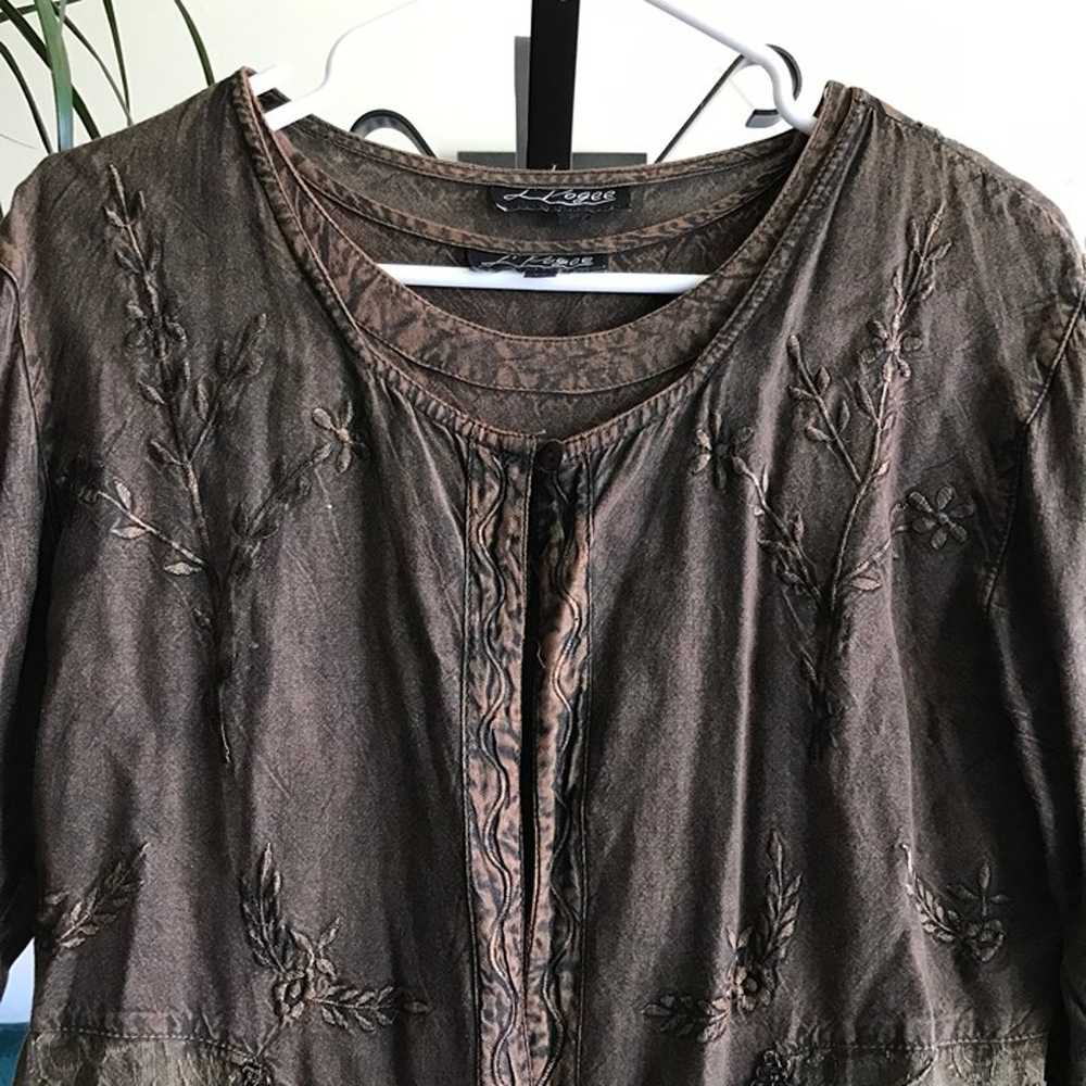 L' POGEE size M Cocoa Brown 2 Pc Renfair Witchy G… - image 8
