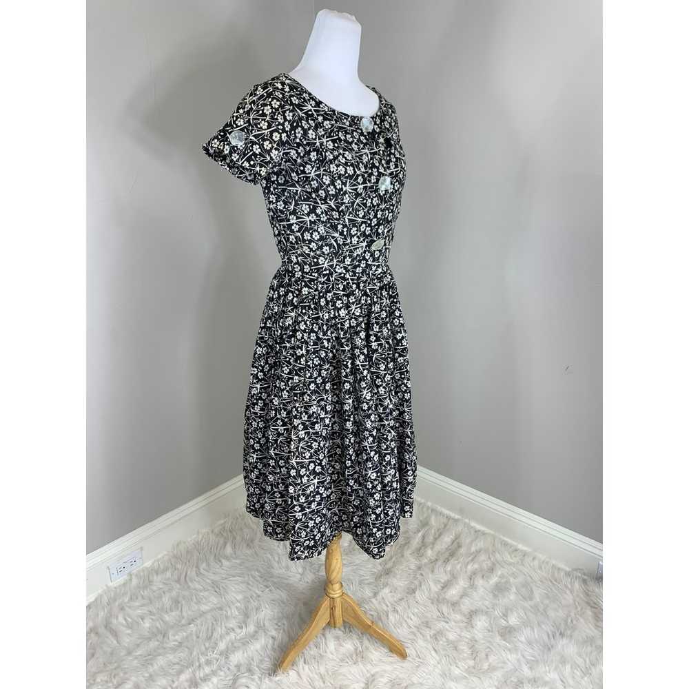 Vintage 50s 60s Rockabilly Dress MidCentury Flora… - image 5