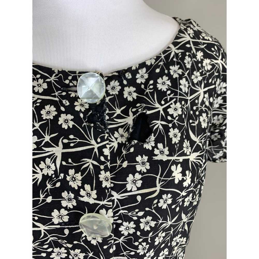 Vintage 50s 60s Rockabilly Dress MidCentury Flora… - image 7