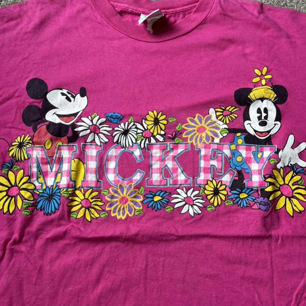 Mickey And Co Vintage Mickey & Co 90s pink tshirt - image 2