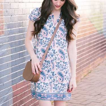 Madewell Silk Flora Paisley Tunic Dress L Mini Sp… - image 1