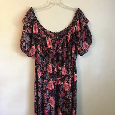 NWOT Boutique Floral Peasant Dress Plus Size 3x - image 1