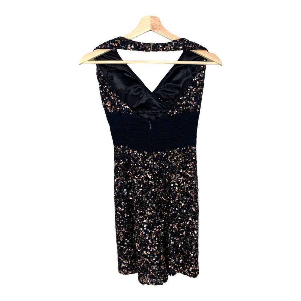 Scala Black Silk Sequin Halter Mini Dress 4 S Sma… - image 2