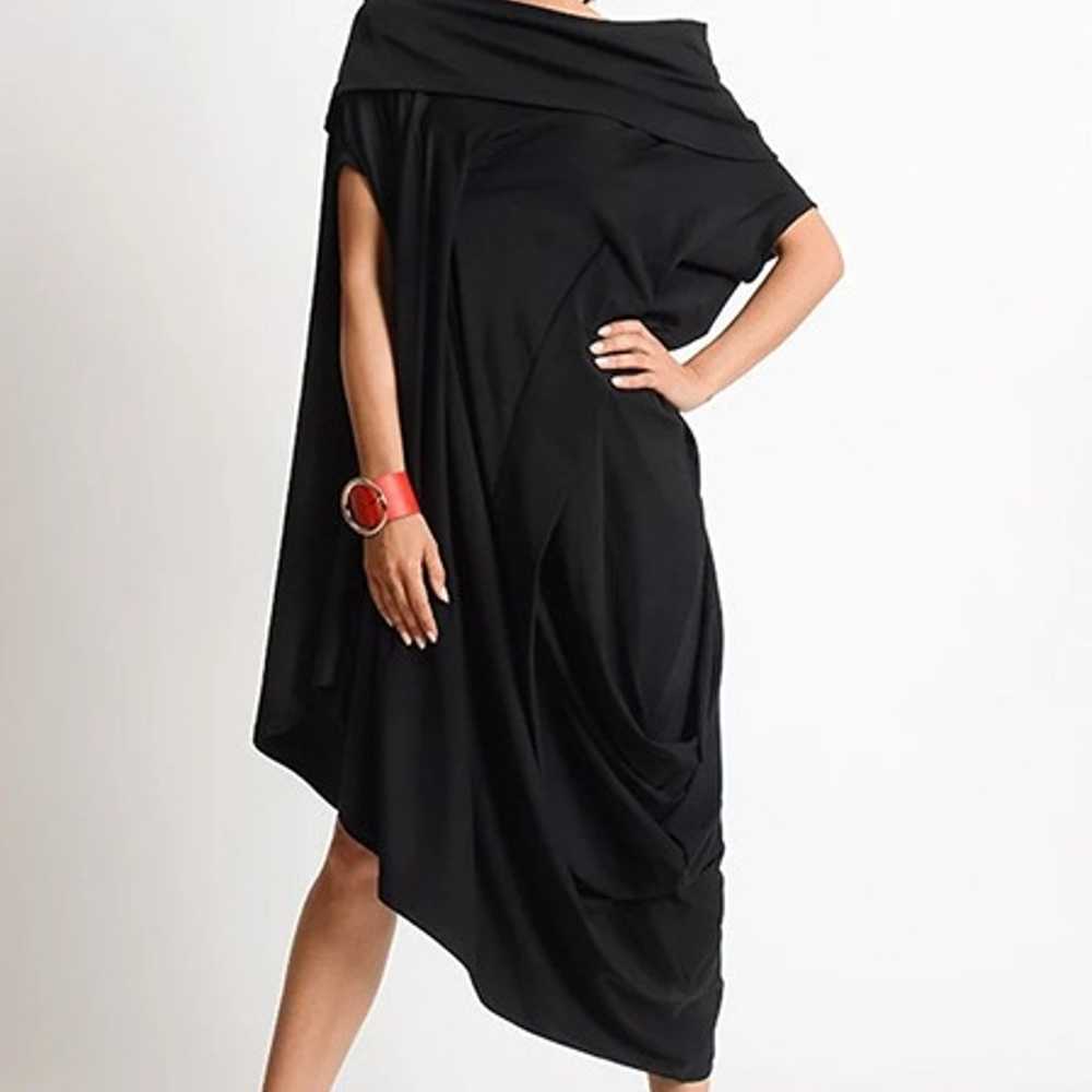 Asymmetric Maxi Dress/Black Oversize Tunic/Loose … - image 1