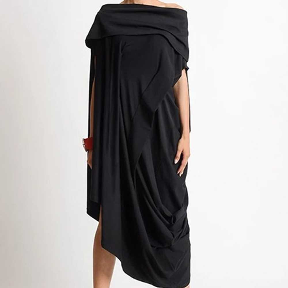 Asymmetric Maxi Dress/Black Oversize Tunic/Loose … - image 2