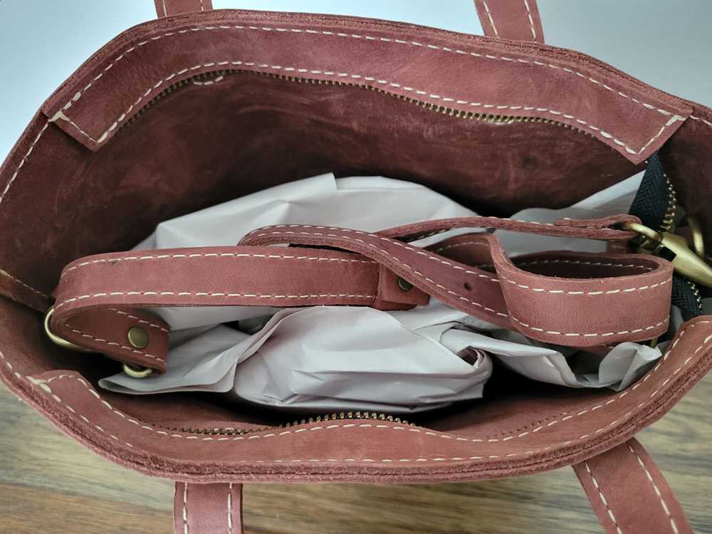 Portland Leather Lotus Mini Zip Crossbody Bag Bun… - image 8
