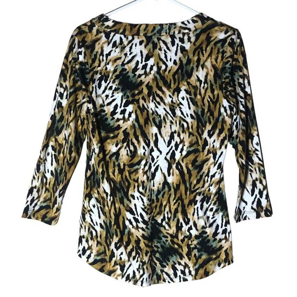 Anne Klein Anne Klein Sport Animal Print SZ S Tig… - image 2