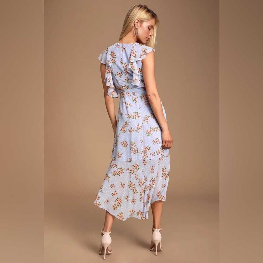 LULUS Cairo Periwinkle Floral Print Dress Small - image 2