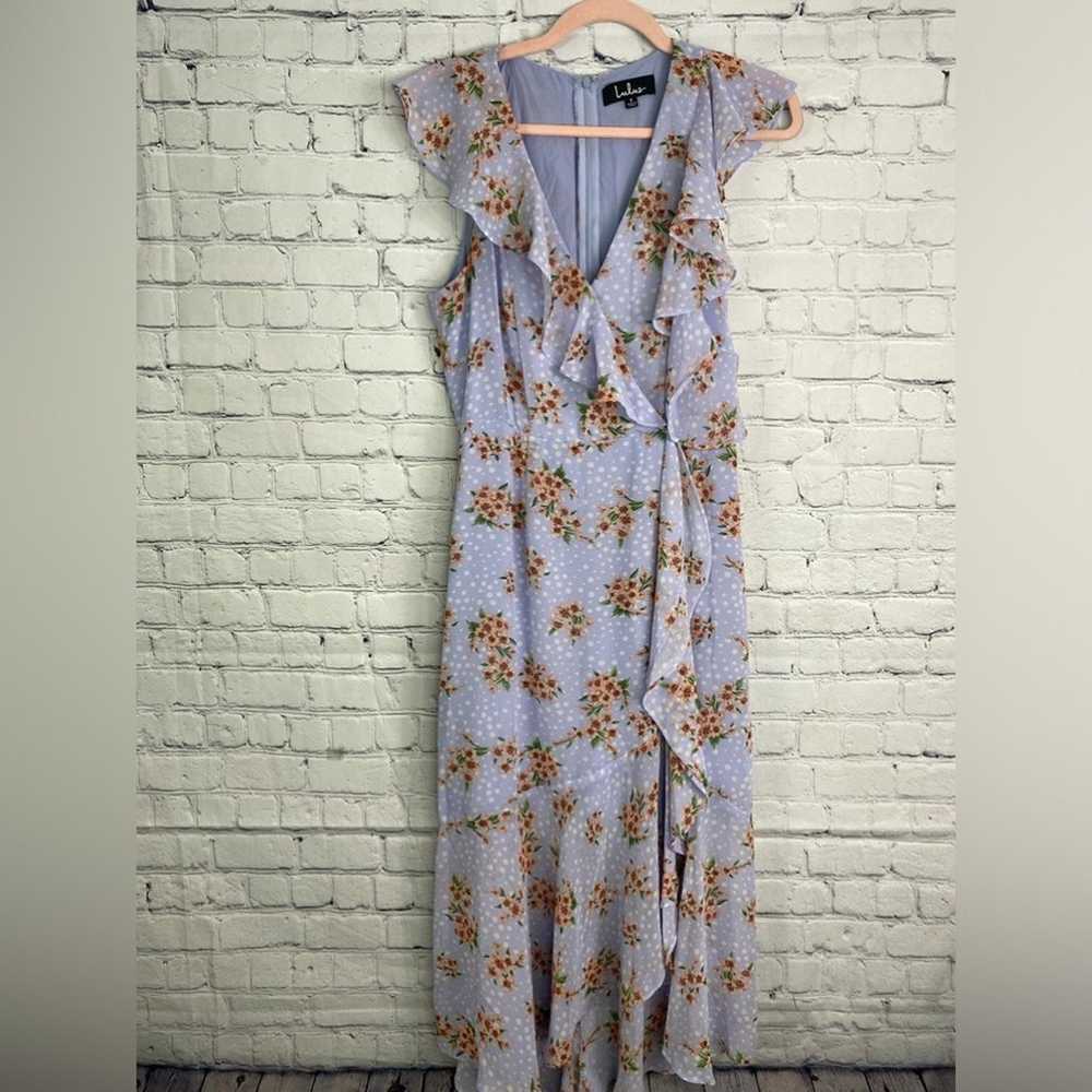 LULUS Cairo Periwinkle Floral Print Dress Small - image 5